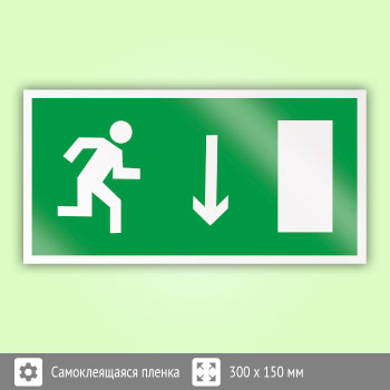 Знак E09 «Указатель двери эвакуационного выхода (правосторонний)»